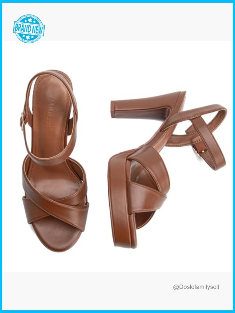Strappy Platform Heels Chunky Block Heel Sandals Ankle Strap Open Toe - Picture 4 of 7